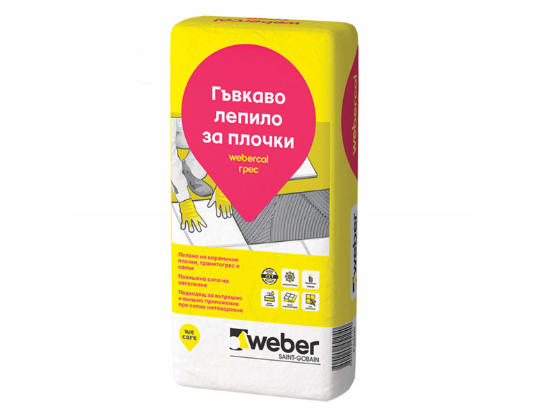 Лепило за гранитогрес и стъклокерамика Webercol Gres F606, 25 кг