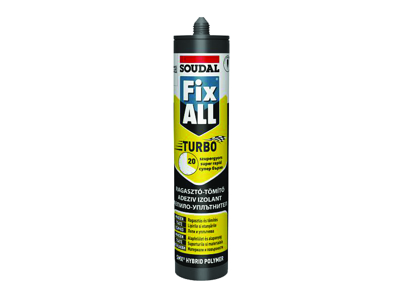 Швидкотверднучий монтажний клей Soudal FIX ALL TURBO, 290 мл