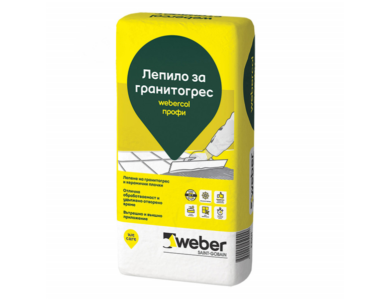 Лепило за плочки Webercol Profi F601, сиво, 25 кг