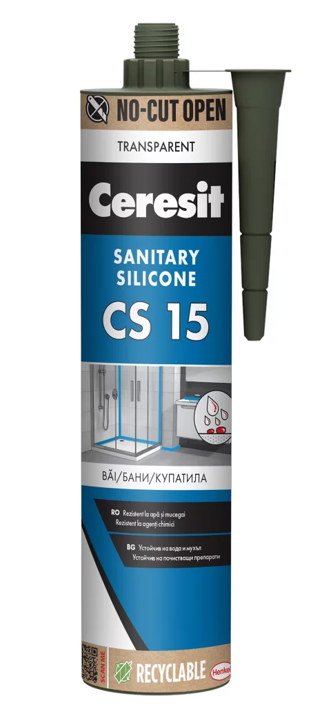 Sanitary silicone Ceresit CS 15, transparent, 280 ml