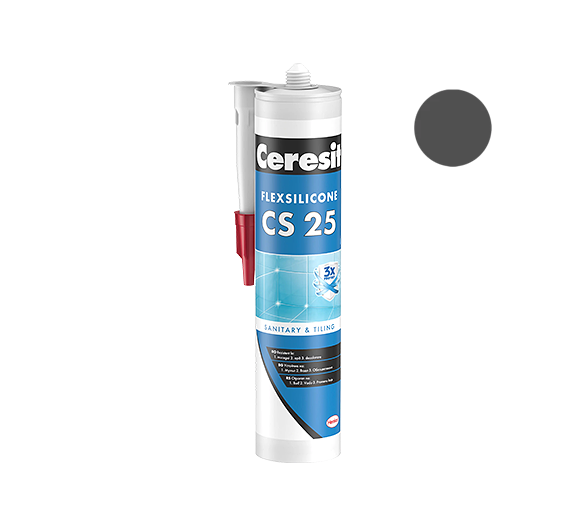 Sanitary silicone Ceresit CS 25, graphite, 280 ml
