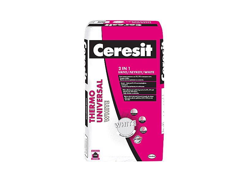Adhesive and reinforcing mortar for thermal insulation Ceresit Thermo Universal, 25 kg