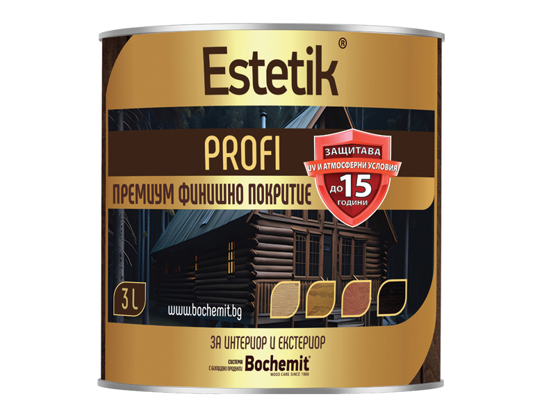 Олійний засіб для просочення деревини Bochemit Estetik Profi 15+, горіх, 3 л