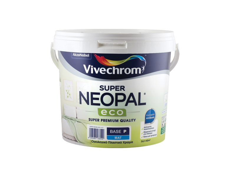 Интериорна боя Vivechrom Super Neopal Eco, бяла, 3 л