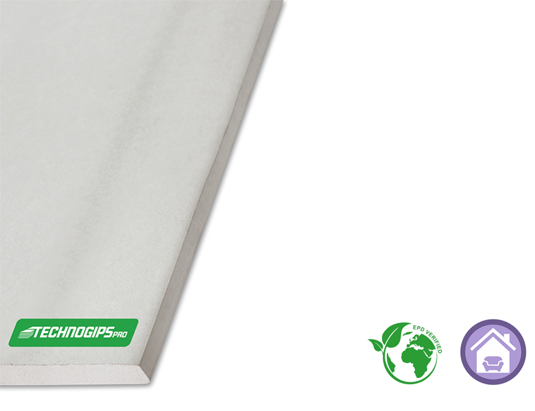Technogips A standard plasterboard, 9.5 mm, 1200x2000 mm, white